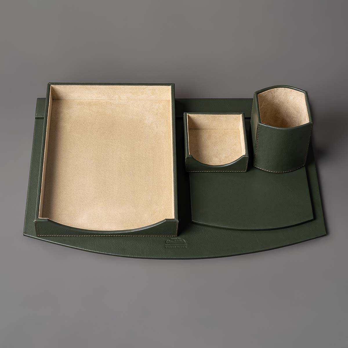 Arch Desktop Organizer Set Olive Green