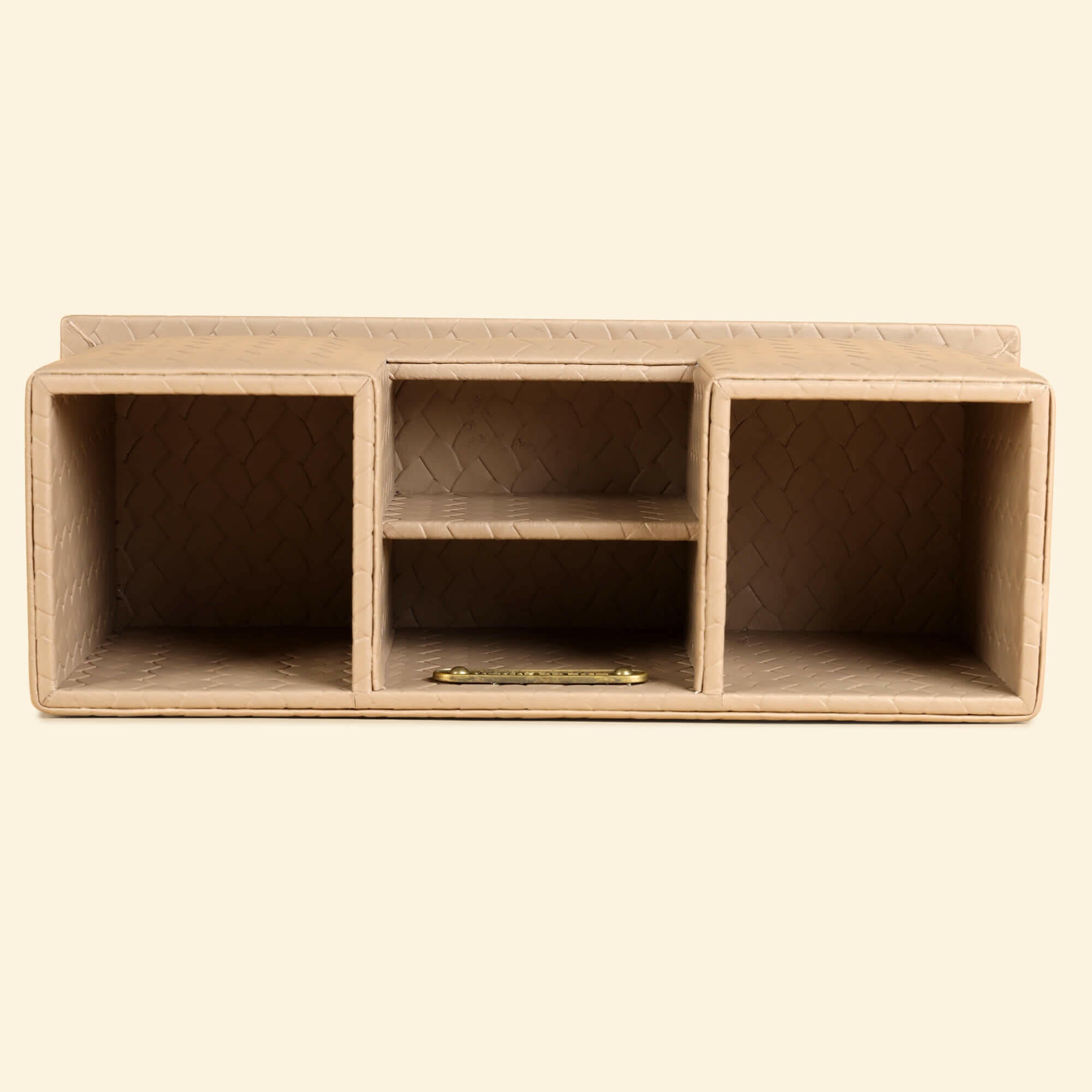 Entwine Desk Caddy Beige | Faux Leather Desk Organizers