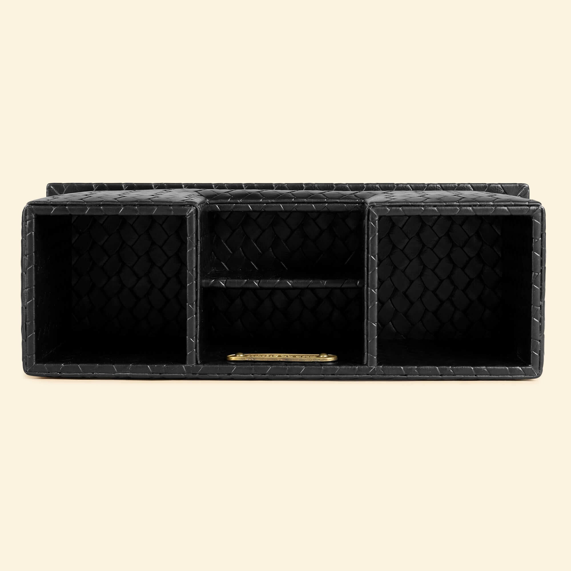 Entwine Desk Caddy Black | Faux Leather Desk Organizers