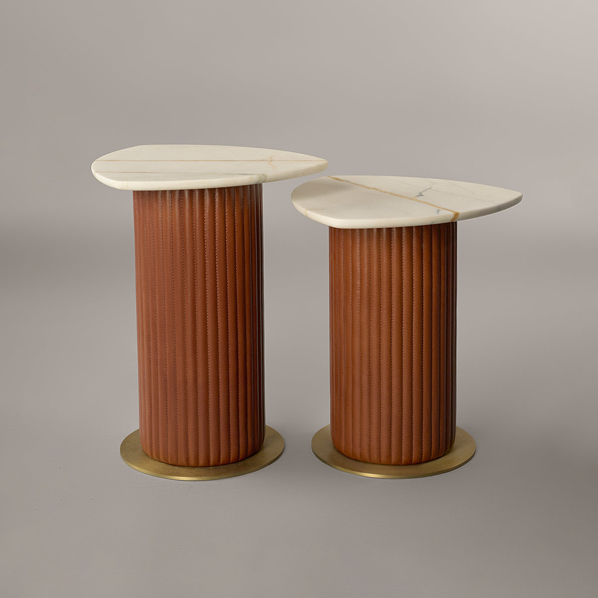 Linea End Table set of 2 Cognac