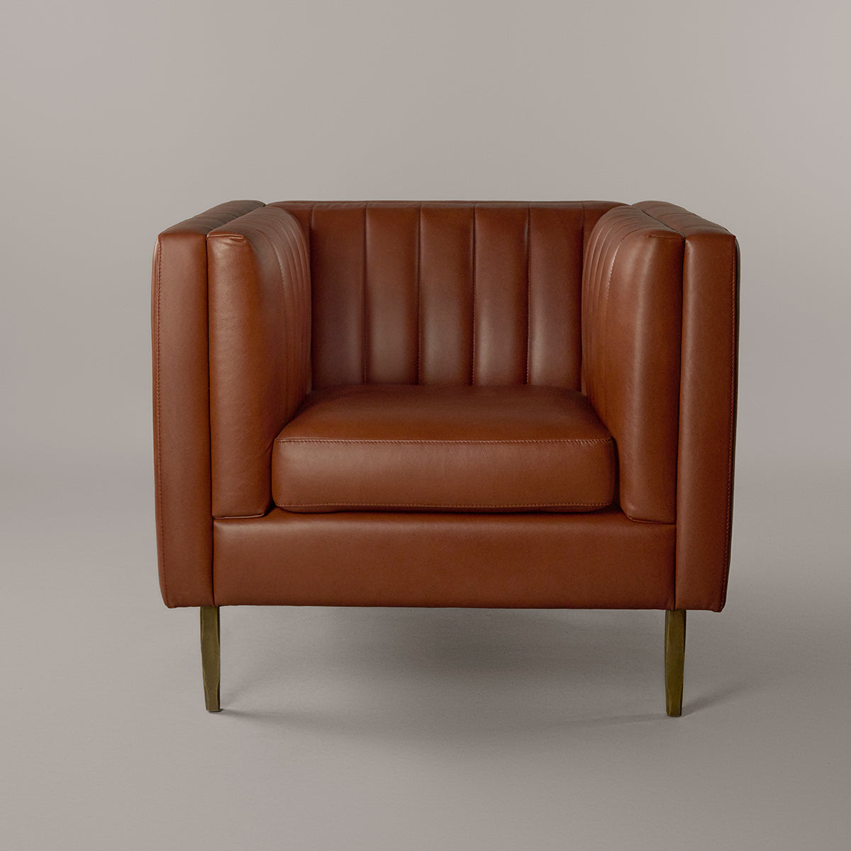 Linea Single Seater Sofa Cognac