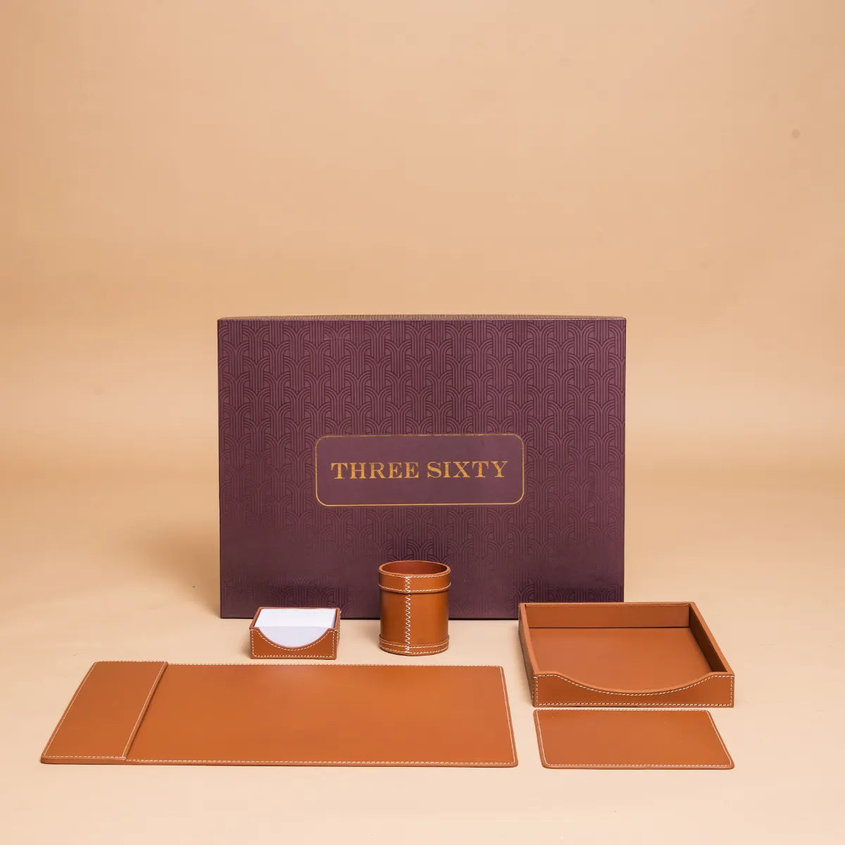 Modella Desktop Set with Mouse Pad Cognac