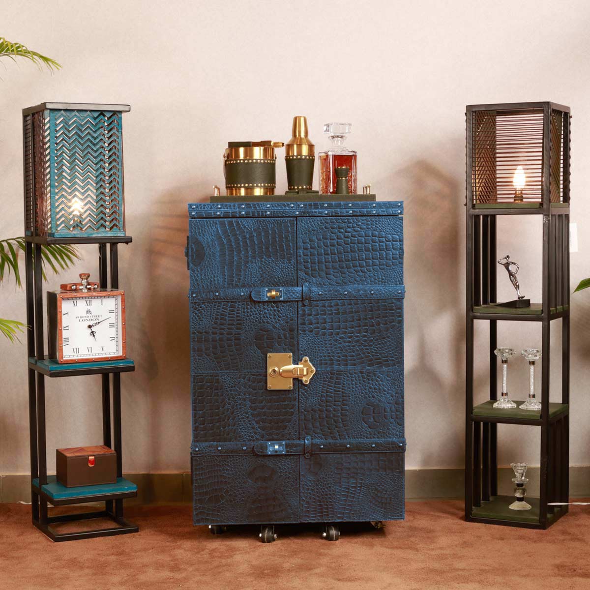 Panama Medium Flap Open Bar Blue