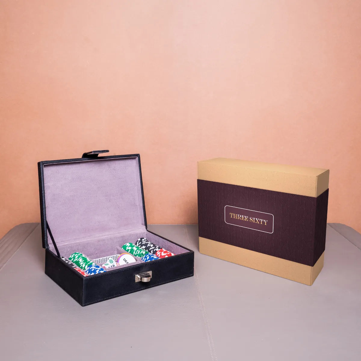 Poker Box in Genuine Leather with 200 Chips