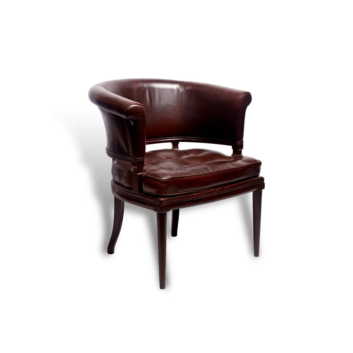 Premium Genuine Leather Chair In Brown Colour