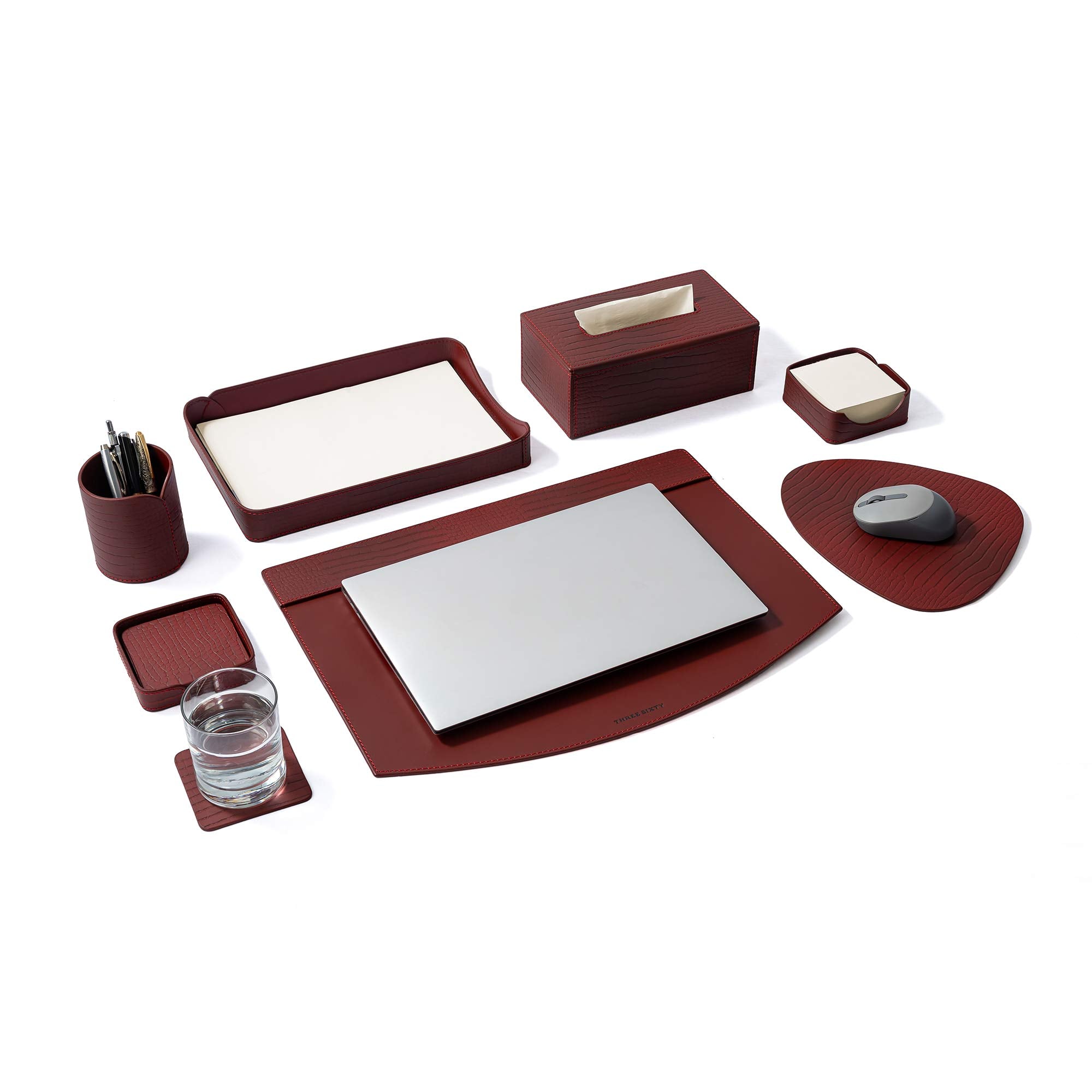 Sterling Desktop Set Maroon - Three Sixty Life