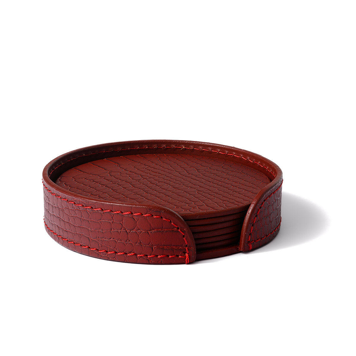 Sterling Coasters Round Maroon