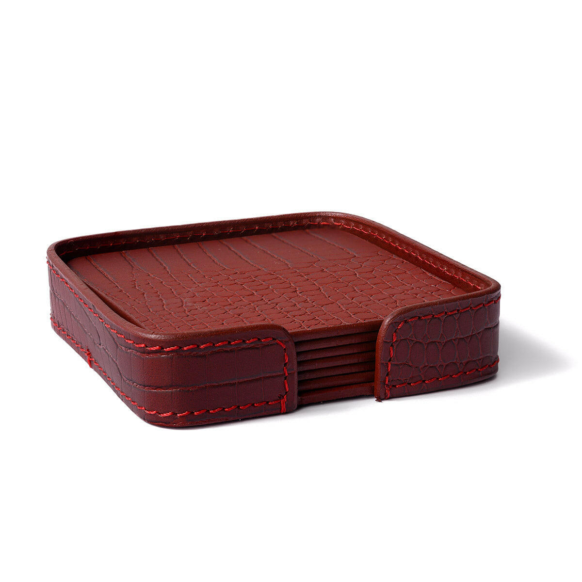 Sterling Coasters Square Maroon