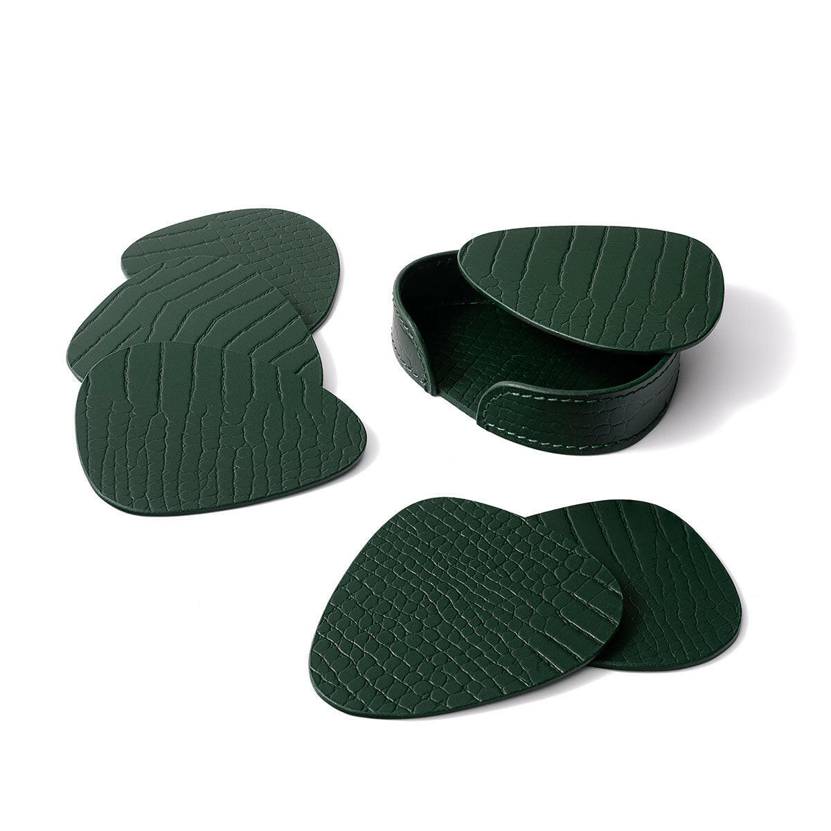 Sterling Coasters Set Abstract Shape Green