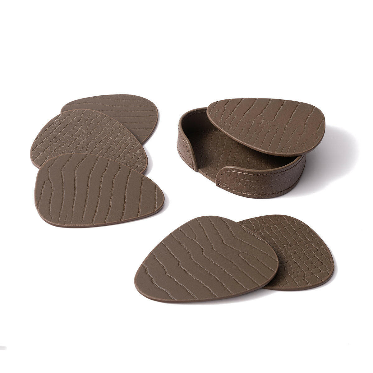 Sterling Coasters Set Abstract Shape Taupe