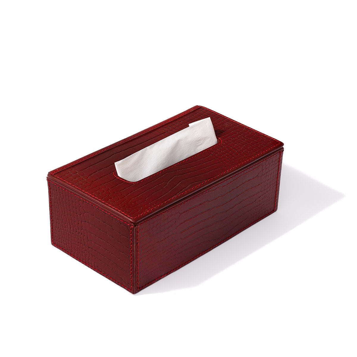 Sterling Tissue Box Holder Maroon