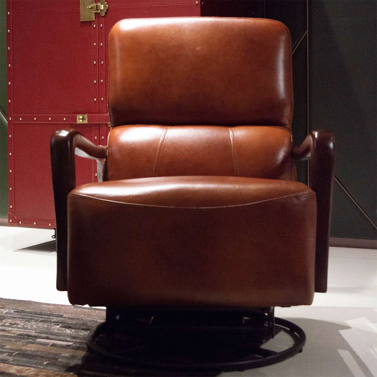 Chancellor Leather Swivel Chair Tan