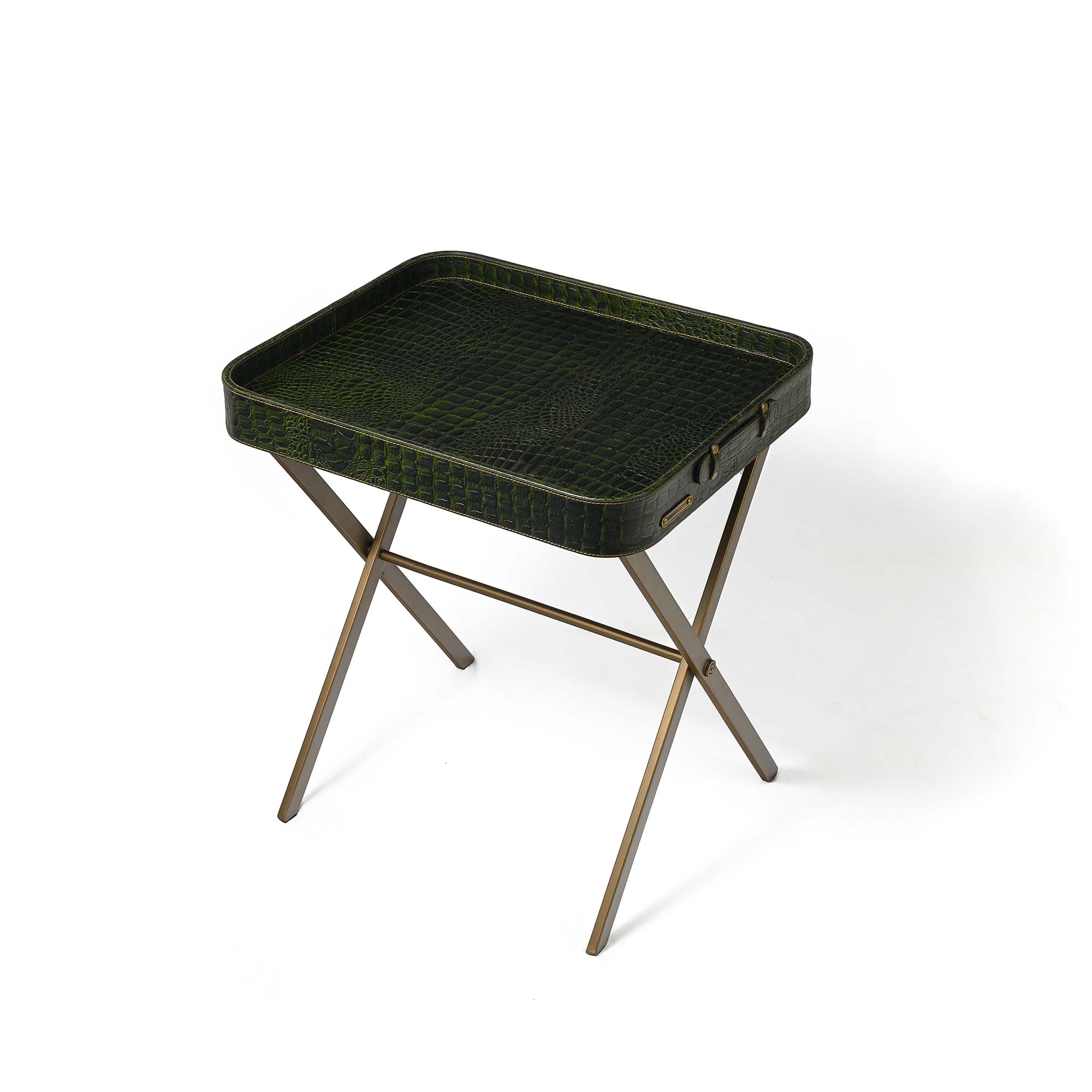 Tray On Stand Croco Green