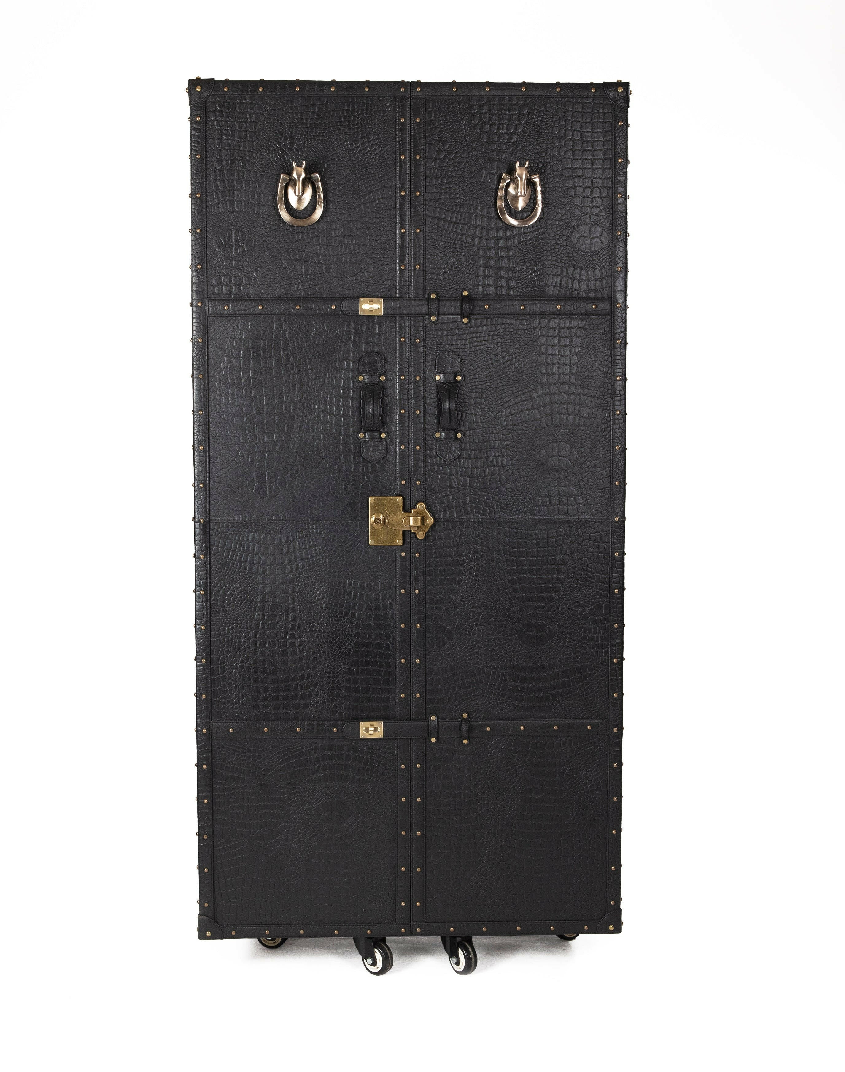 Artemis Croco Tall Leather Bar Black