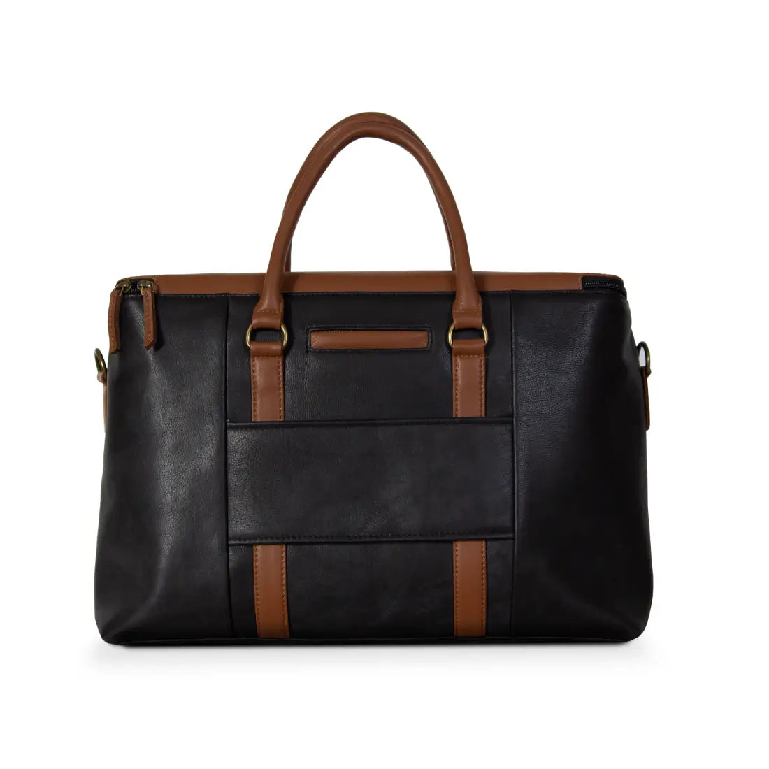 Duffle Bag Genuine Leather Black & Brown