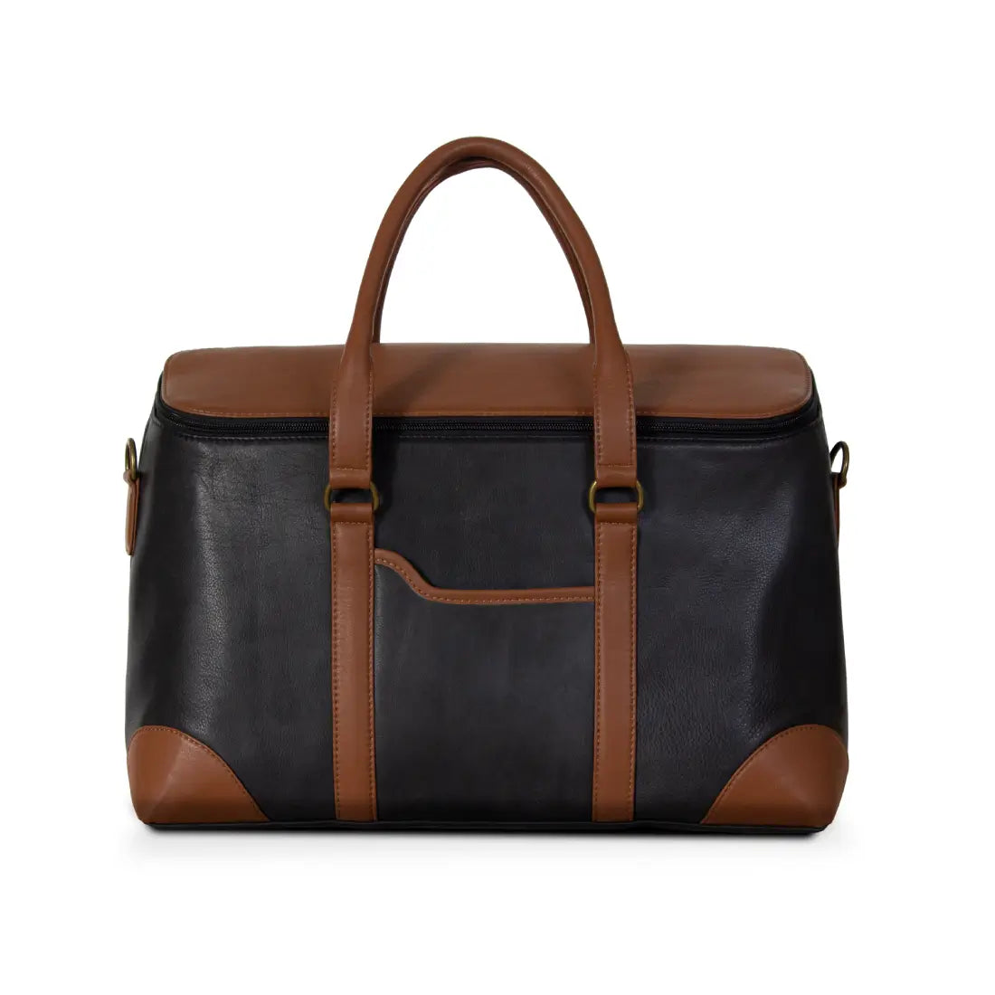 Duffle Bag Genuine Leather Black & Brown