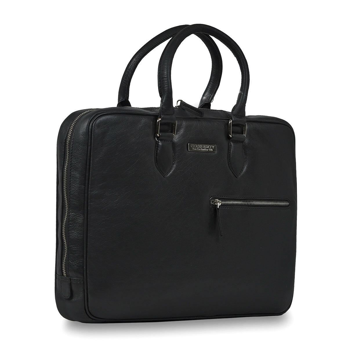 Genuine Waxy Leather Laptop Bag Black