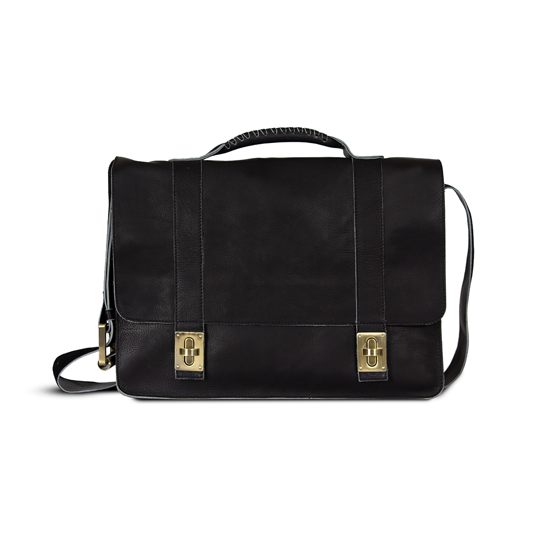 Laptop Bag Monogram Collection Black – Three Sixty Leather