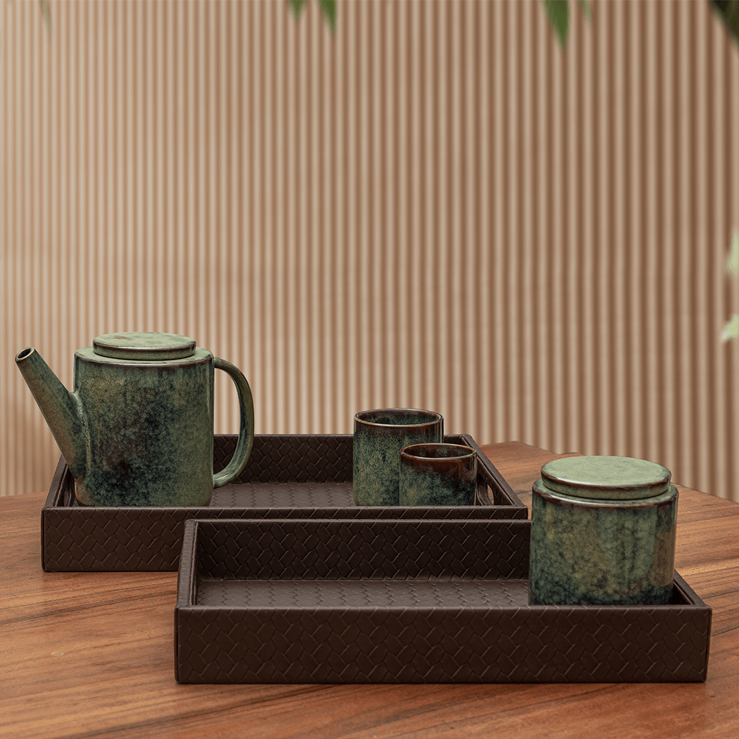 Multipurpose Trays Set Of 2 Brown